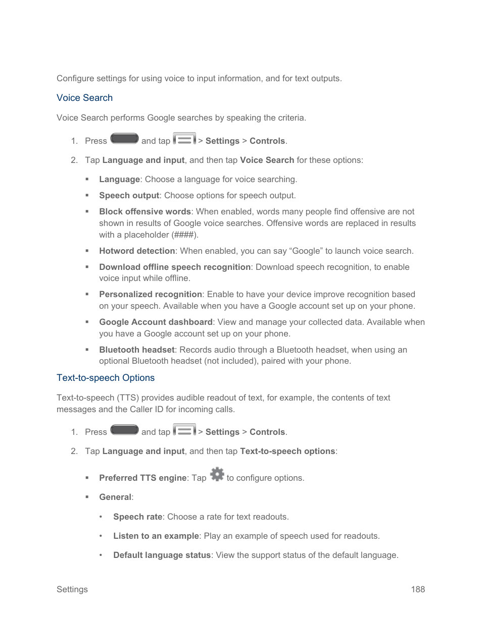Speech settings | Samsung SM-N900PZKESPR User Manual | Page 201 / 224