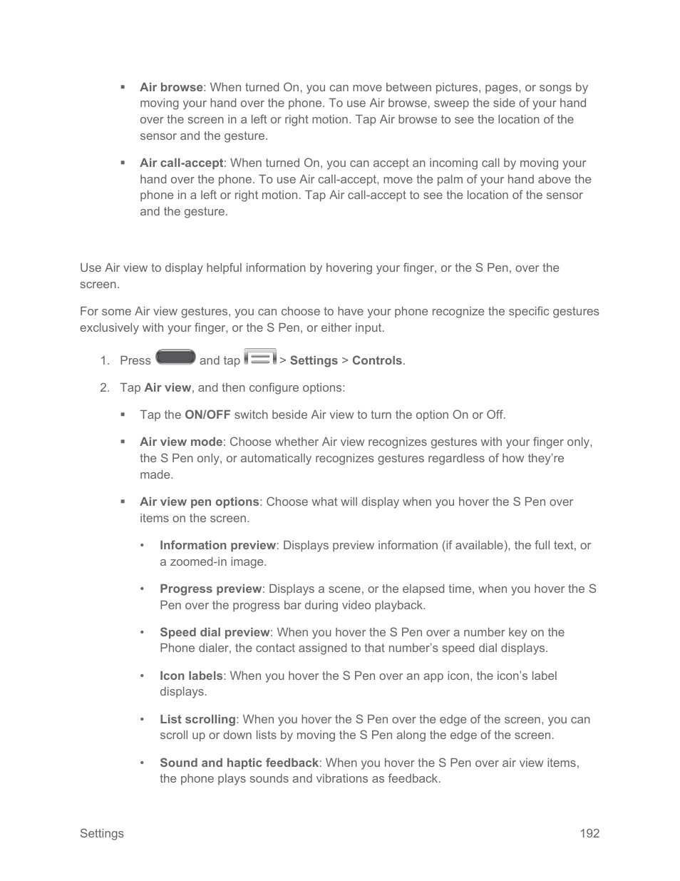 Air view | Samsung SM-N900PZKESPR User Manual | Page 205 / 224