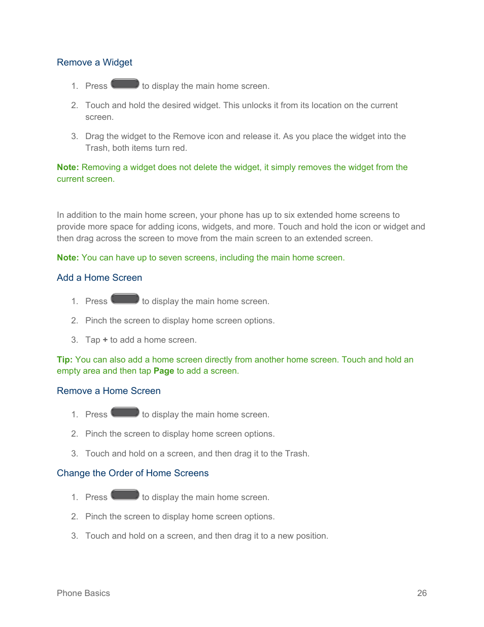Extended home screens | Samsung SM-N900PZKESPR User Manual | Page 39 / 224