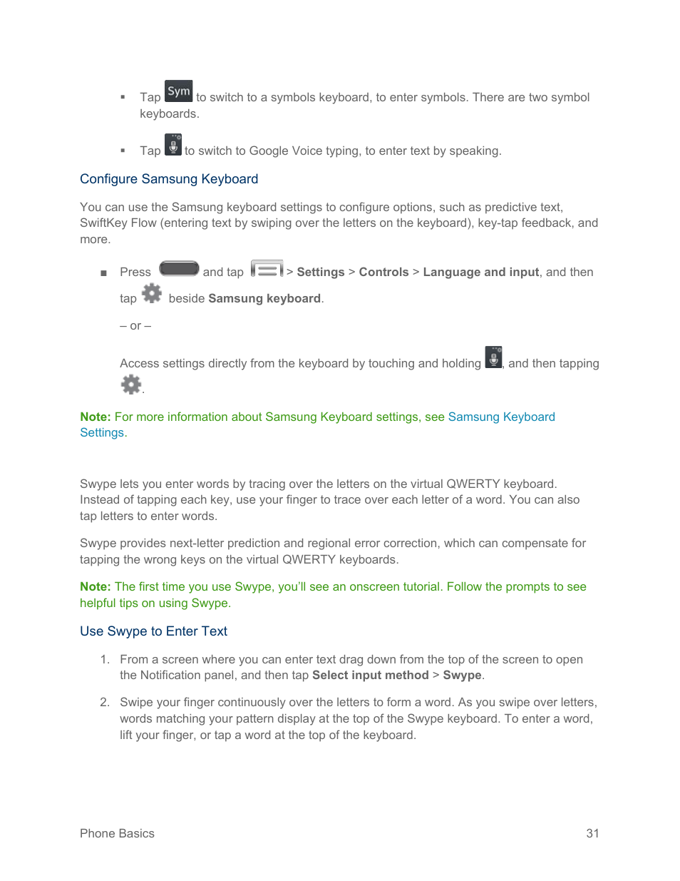 Swype | Samsung SM-N900PZKESPR User Manual | Page 44 / 224