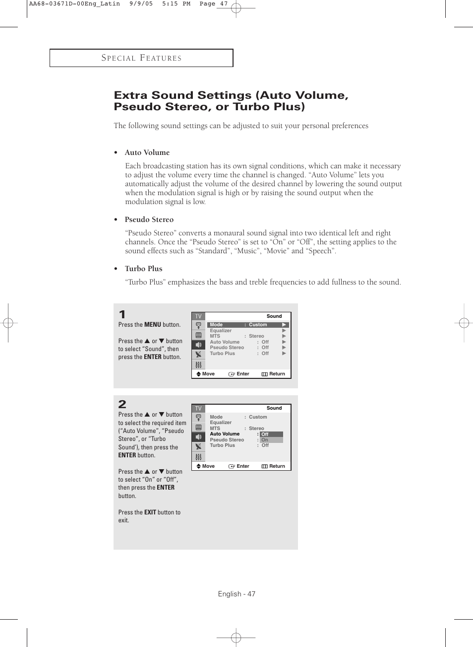 Samsung CL29M21FQEXXAX User Manual | Page 47 / 60