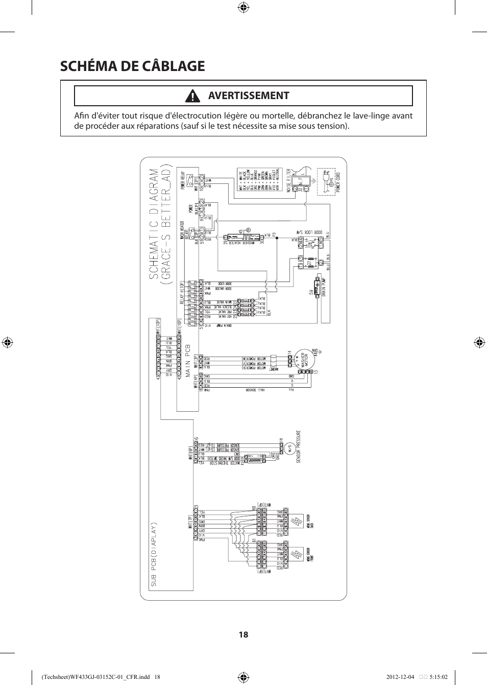 Schéma de câblage | Samsung WF433BTGJWR-A1 User Manual | Page 38 / 60