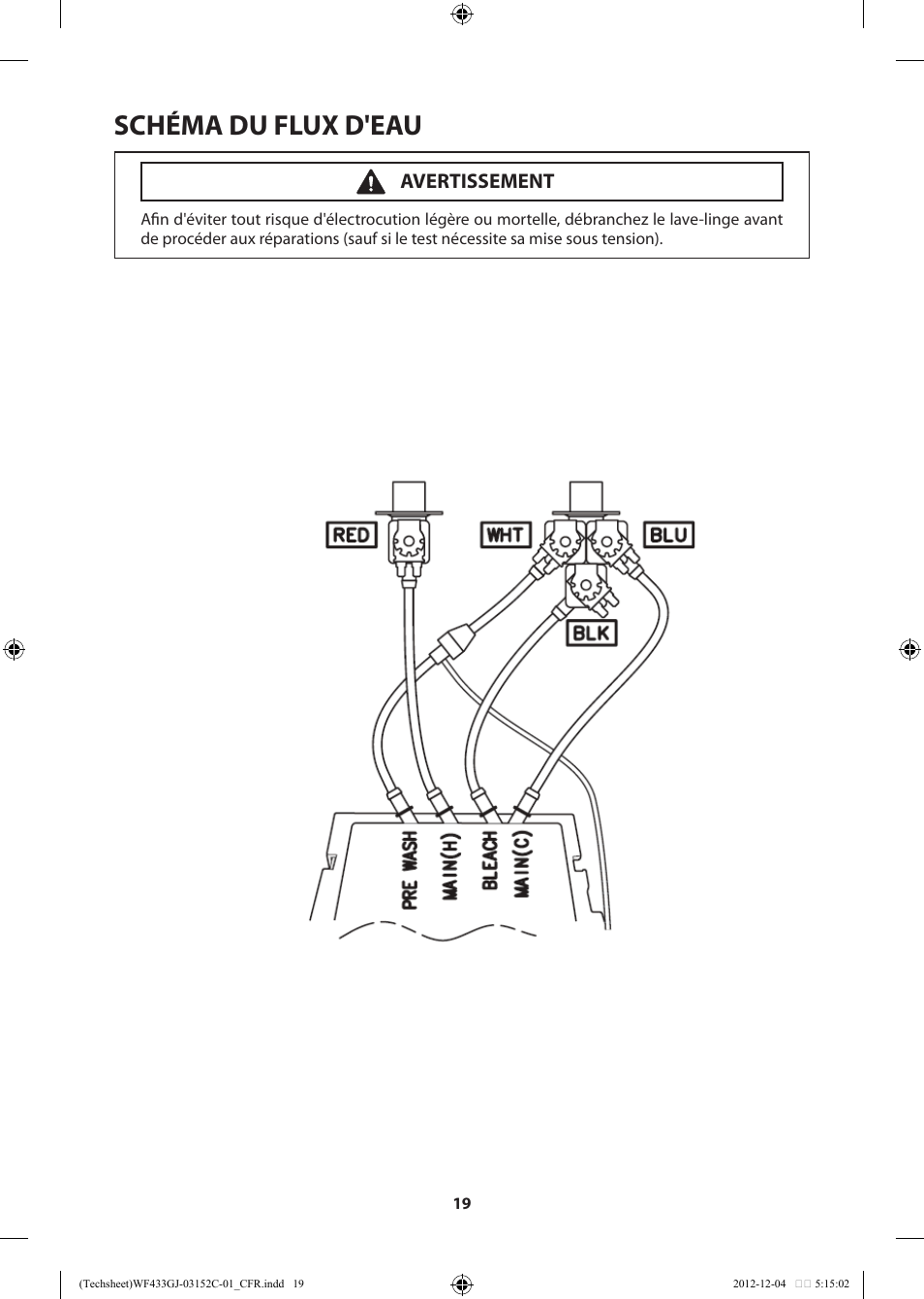 Schéma du flux d'eau | Samsung WF433BTGJWR-A1 User Manual | Page 39 / 60