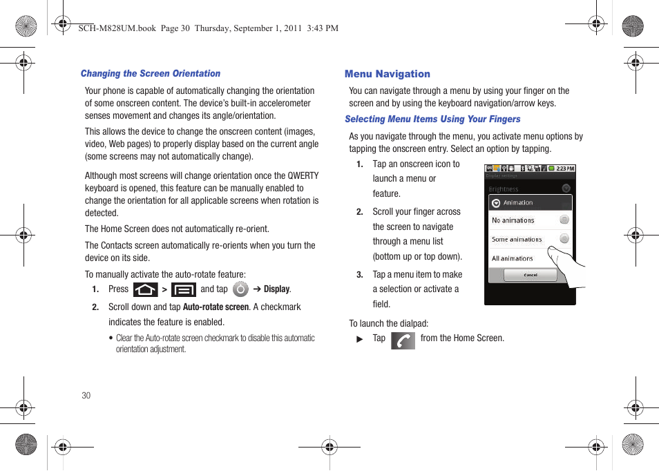 Menu navigation | Samsung SCH-M828CAATFN User Manual | Page 34 / 149