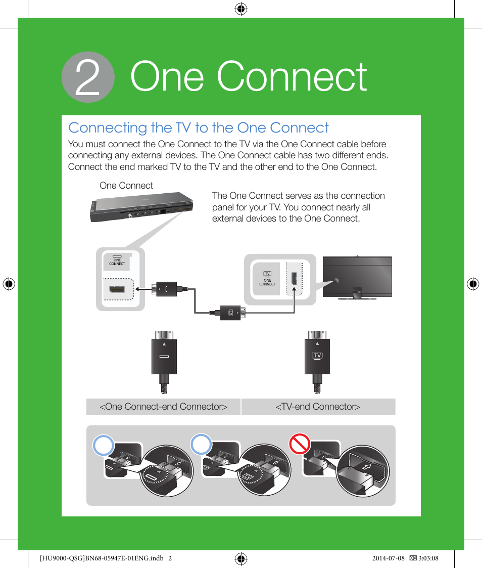 One connect | Samsung UN78HU9000FXZA User Manual | Page 2 / 10