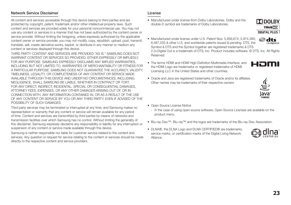 Samsung BD-F5100-ZA User Manual | Page 23 / 25