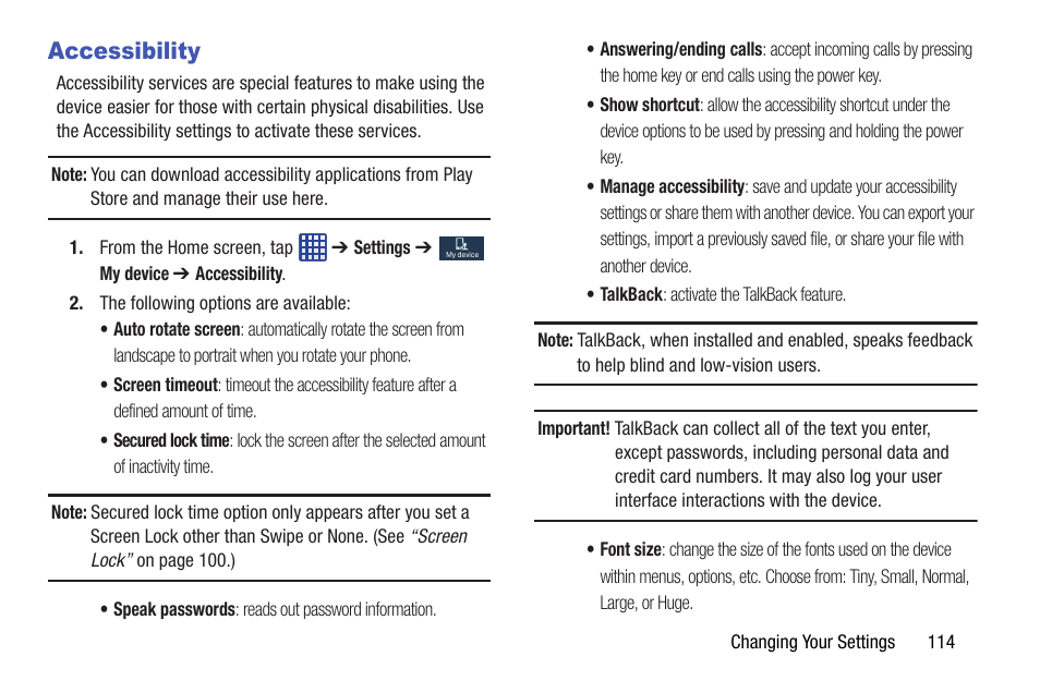 Accessibility | Samsung SGH-I527ZKBATT User Manual | Page 121 / 237