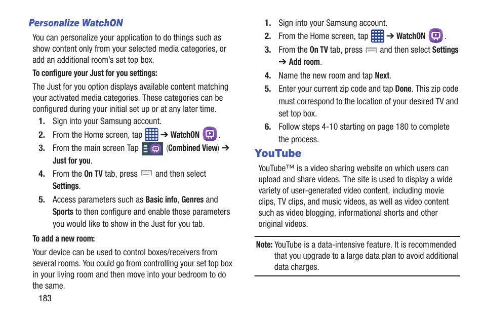 Youtube | Samsung SGH-I527ZKBATT User Manual | Page 190 / 237
