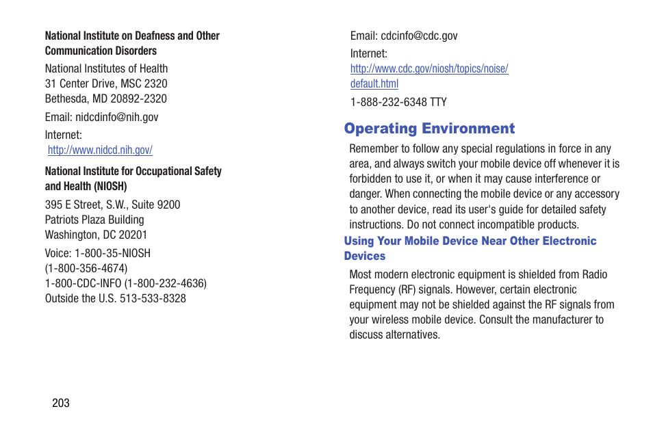 Operating environment | Samsung SGH-I527ZKBATT User Manual | Page 210 / 237