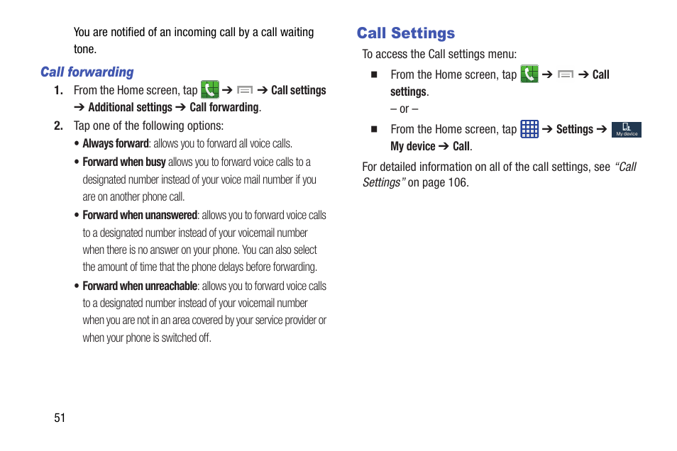 Call settings | Samsung SGH-I527ZKBATT User Manual | Page 58 / 237