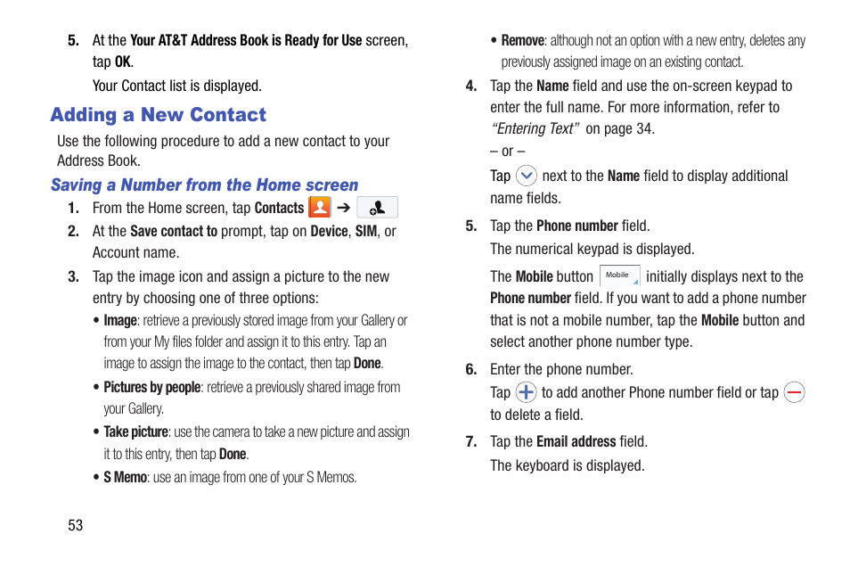 Adding a new contact | Samsung SGH-I527ZKBATT User Manual | Page 60 / 237