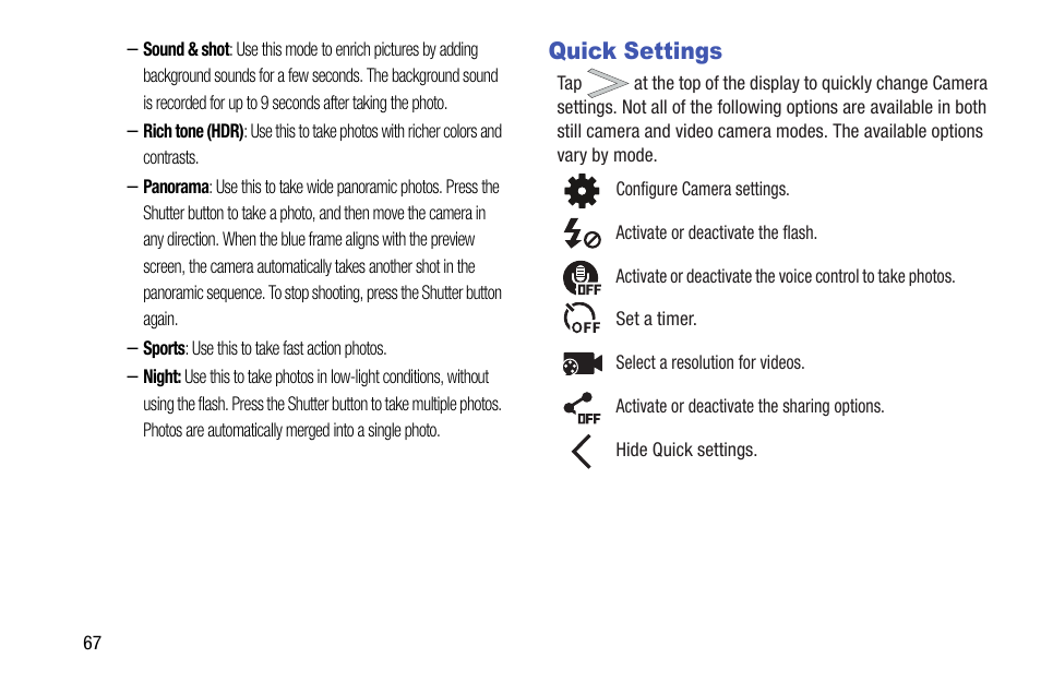 Quick settings | Samsung SGH-I527ZKBATT User Manual | Page 74 / 237