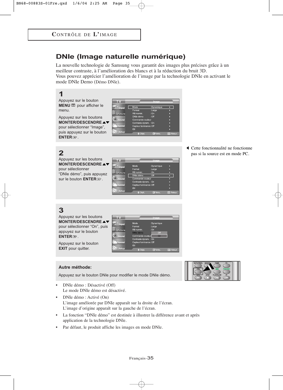 Dnie (image naturelle numérique) | Samsung LNR238WXCX-XAA User Manual | Page 126 / 258