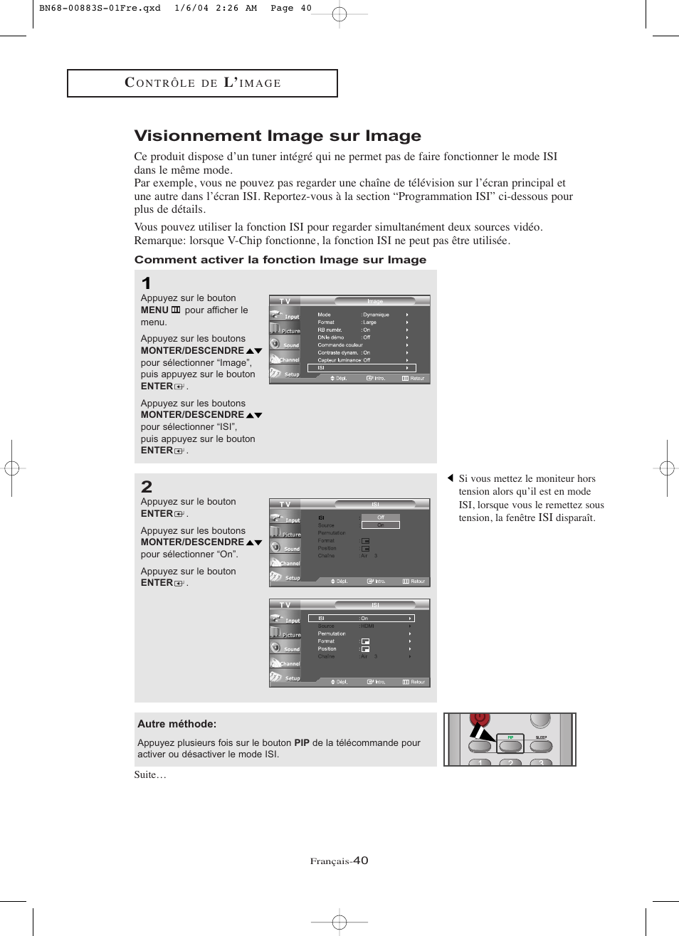 Visionnement image sur image | Samsung LNR238WXCX-XAA User Manual | Page 131 / 258