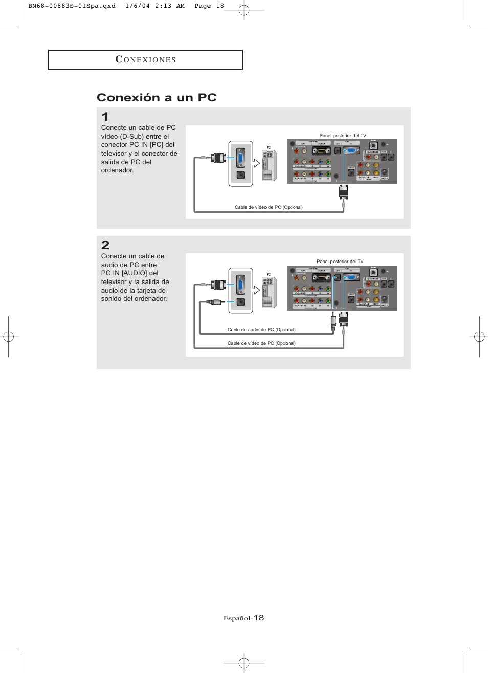 Conexión a un pc | Samsung LNR238WXCX-XAA User Manual | Page 195 / 258