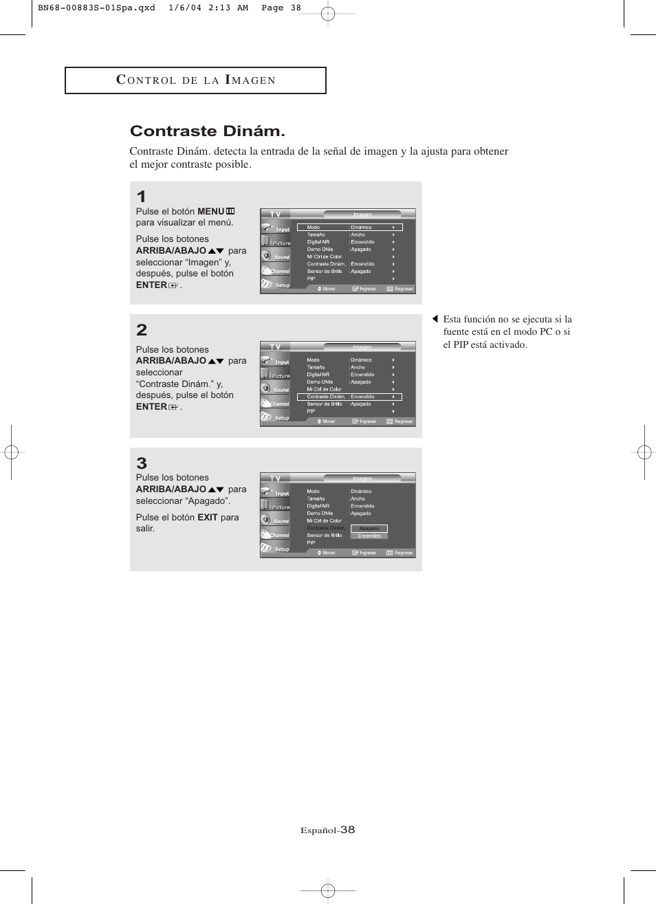 Contraste dinám | Samsung LNR238WXCX-XAA User Manual | Page 215 / 258