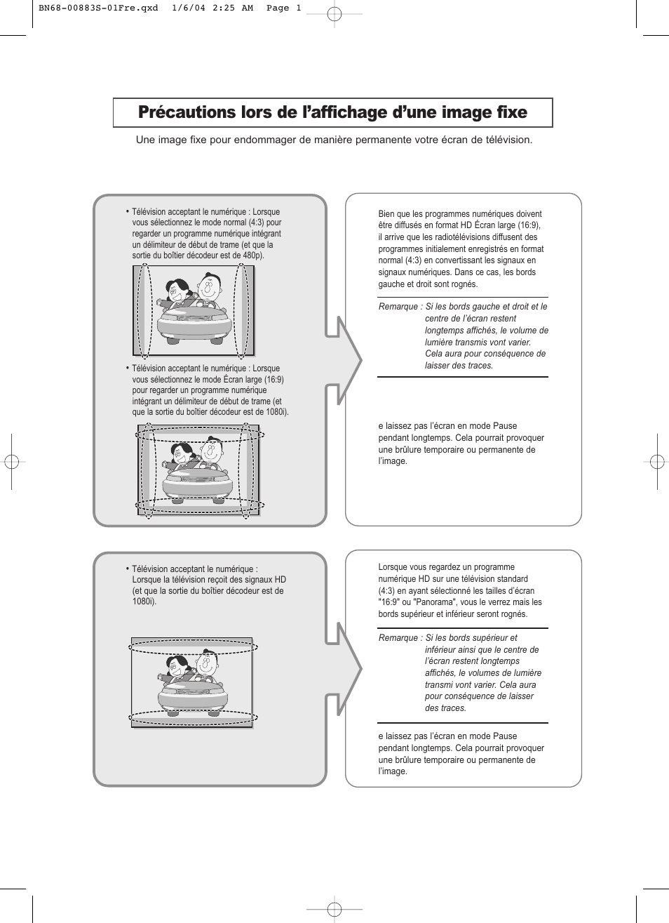 Précautions lors de l’affichage d’une image fixe | Samsung LNR238WXCX-XAA User Manual | Page 88 / 258