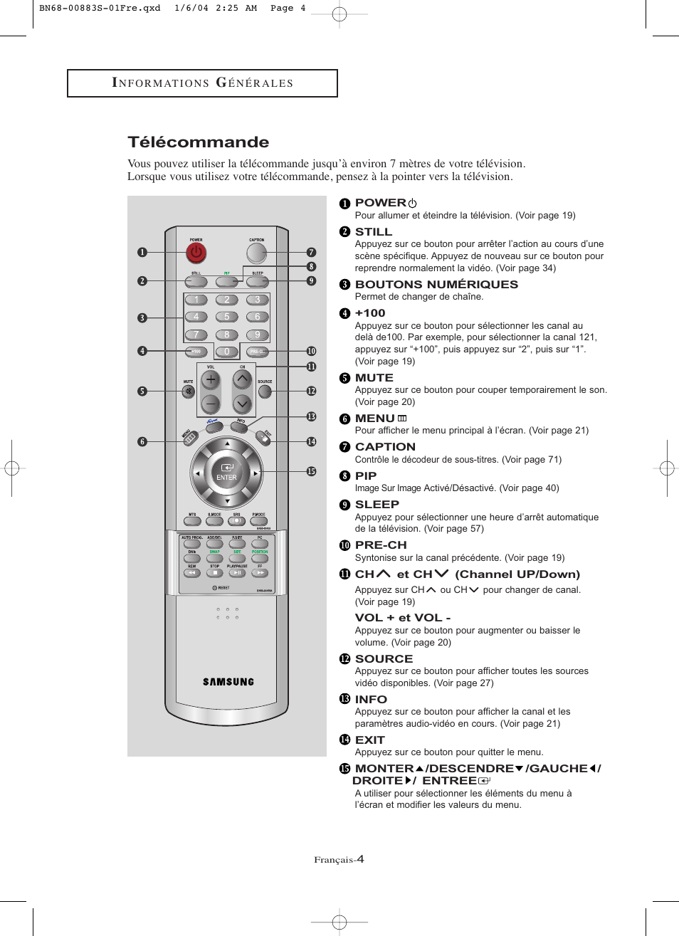 Télécommande | Samsung LNR238WXCX-XAA User Manual | Page 95 / 258