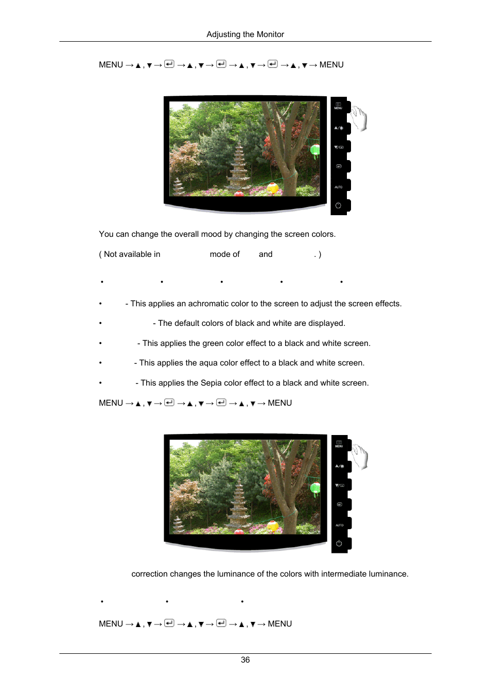 Color effect, Gamma | Samsung LS22CMKKFV-ZA User Manual | Page 37 / 64