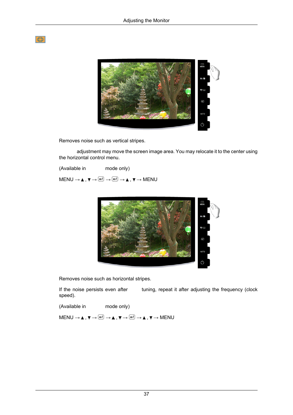 Image, Coarse, Fine | Samsung LS22CMKKFV-ZA User Manual | Page 38 / 64