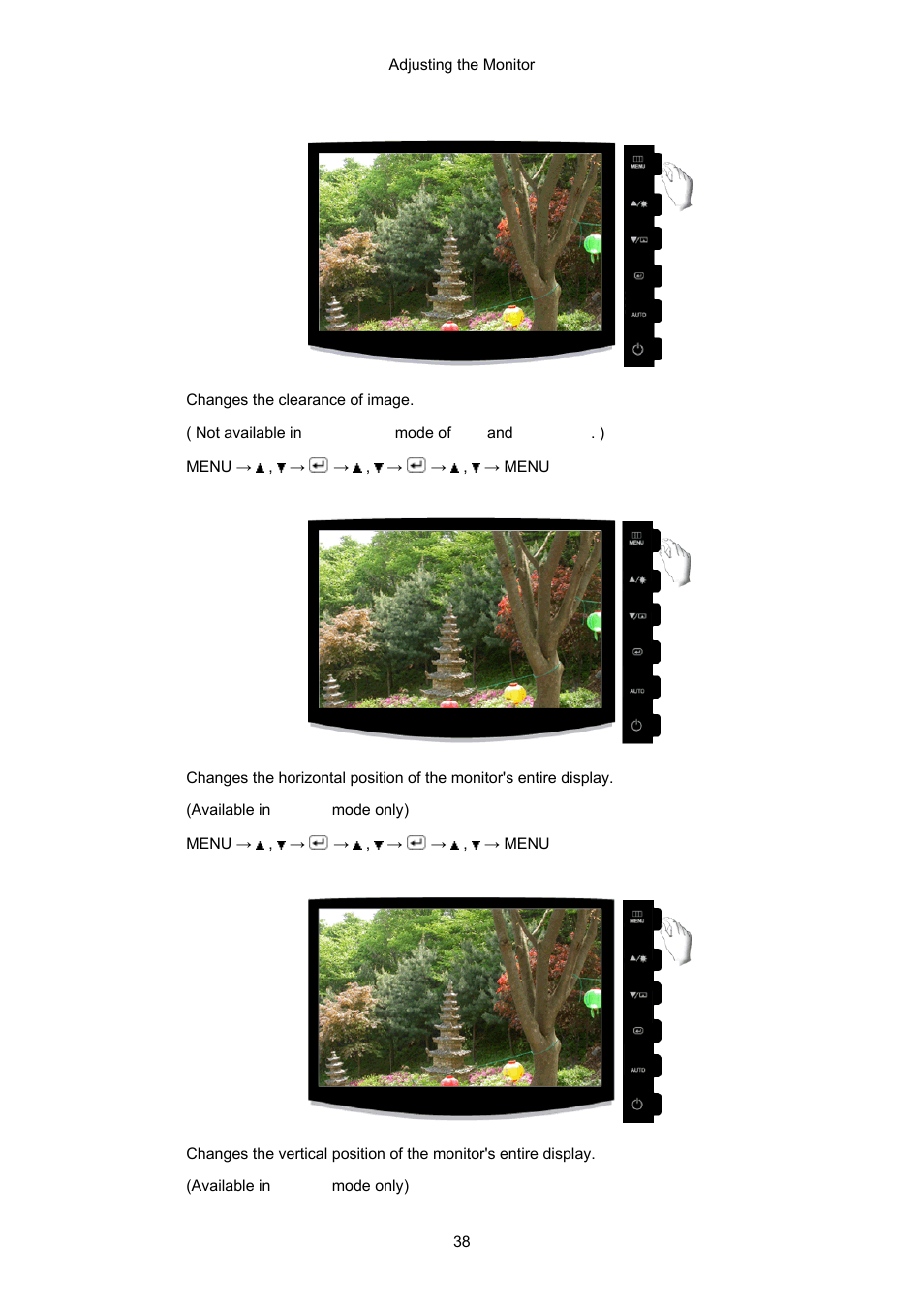 Sharpness, H-position, V-position | Samsung LS22CMKKFV-ZA User Manual | Page 39 / 64