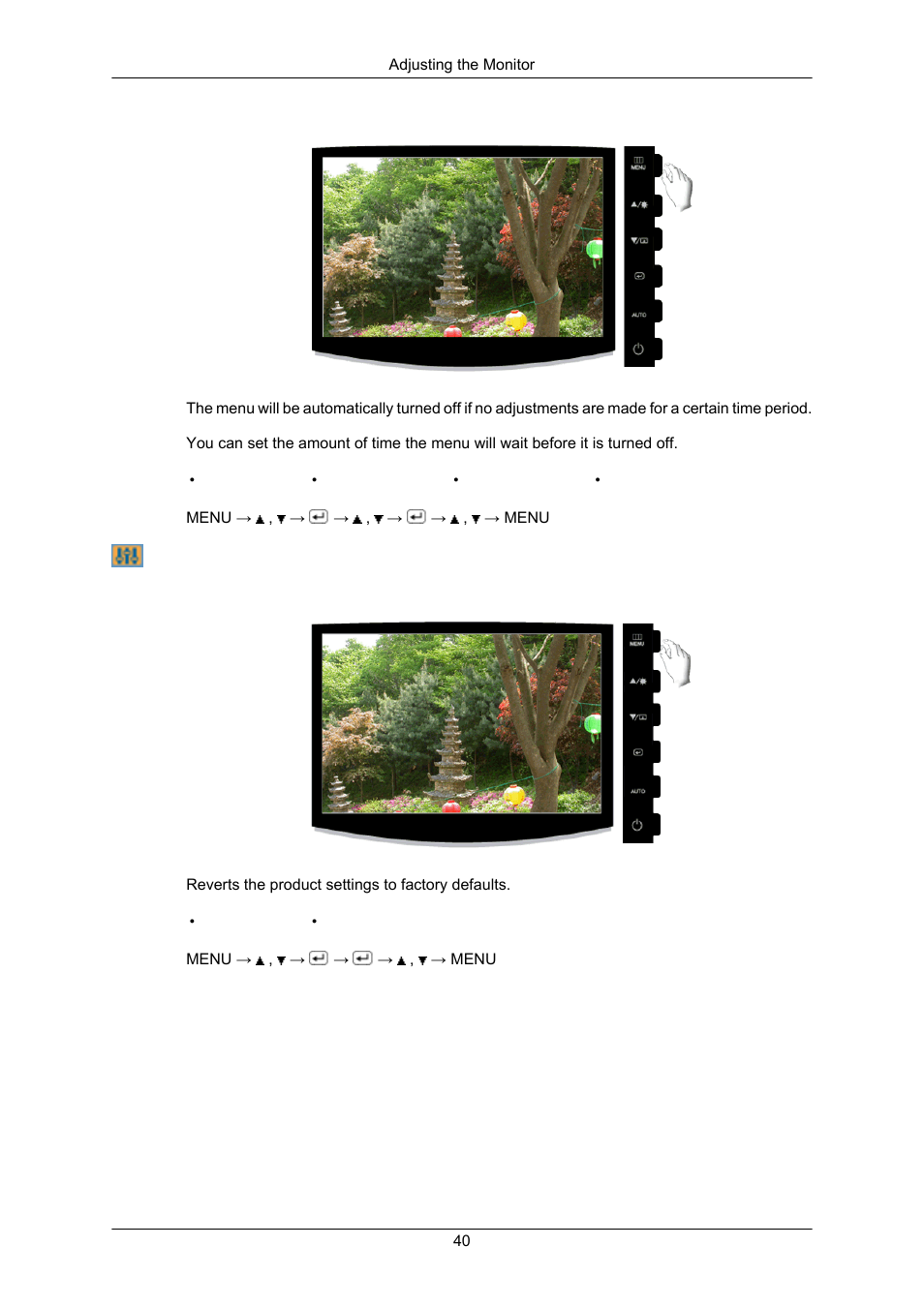 Display time, Setup, Reset | Samsung LS22CMKKFV-ZA User Manual | Page 41 / 64