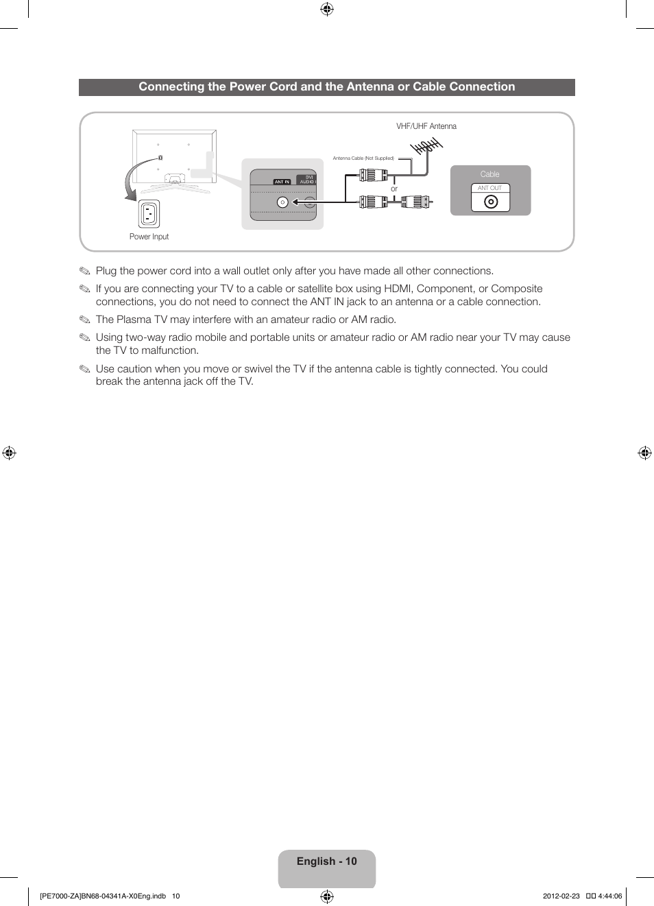 Samsung PN51E7000FFXZA User Manual | Page 10 / 45