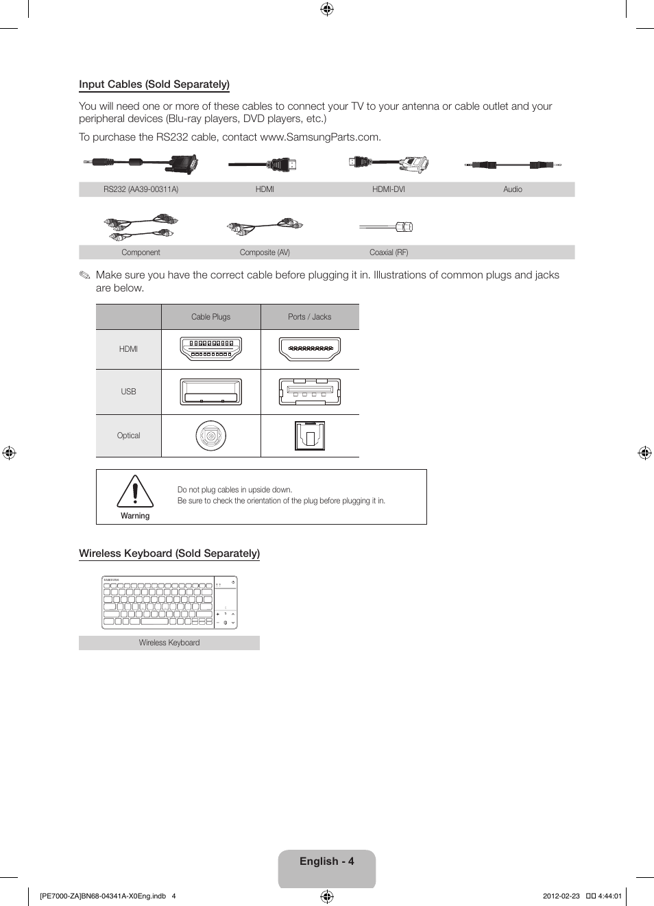 Samsung PN51E7000FFXZA User Manual | Page 4 / 45