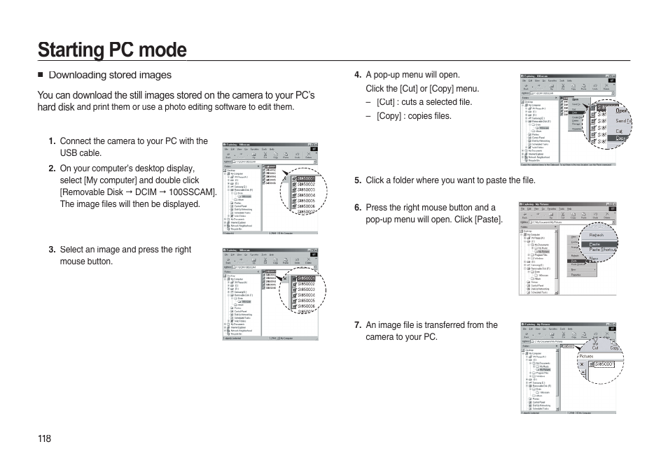 Starting pc mode | Samsung EC-I85ZZBBA-AU User Manual | Page 118 / 130