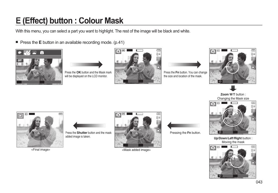 E (effect) button : colour mask | Samsung EC-I85ZZBBA-AU User Manual | Page 43 / 130