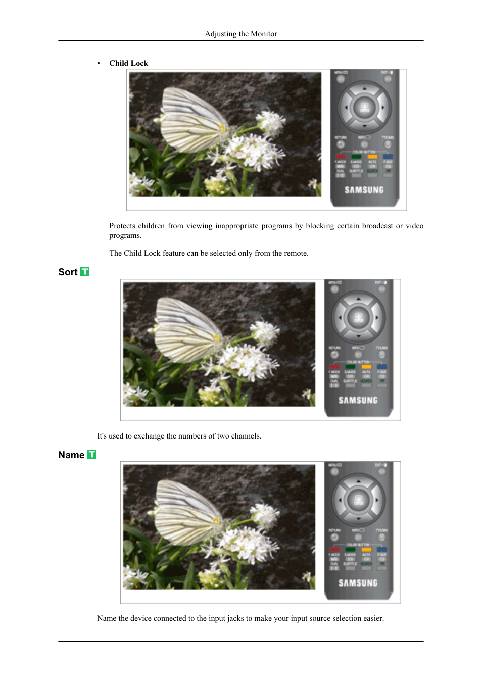 Sort, Name | Samsung LS20TDNSUV-ZA User Manual | Page 50 / 80