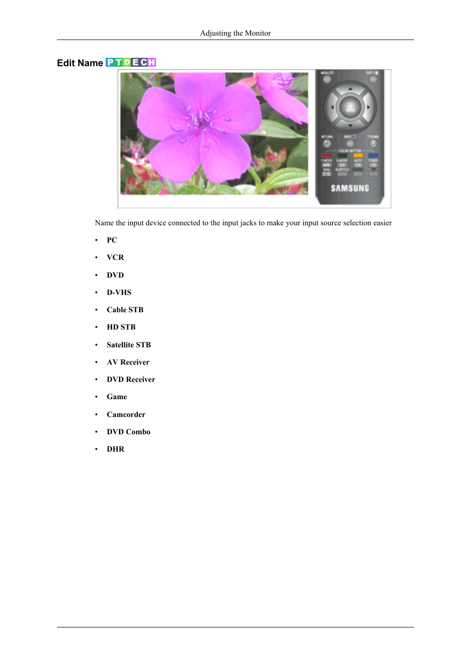 Edit name | Samsung LS20TDNSUV-ZA User Manual | Page 58 / 80