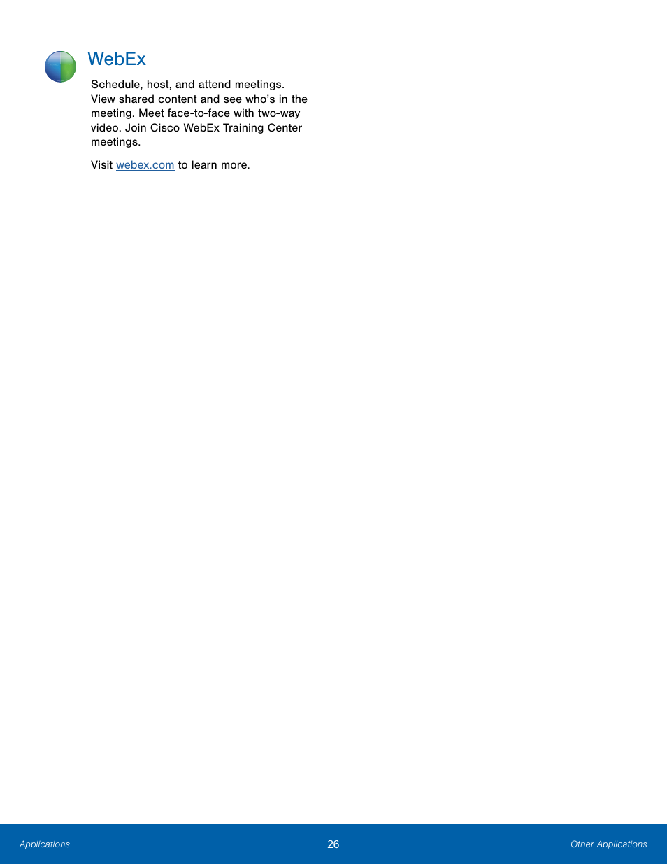 Webex | Samsung SM-T800NTSAXAR User Manual | Page 30 / 83