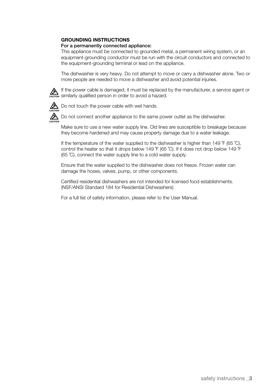 Safety instructions | Samsung DMR77LHW-XAC User Manual | Page 3 / 20