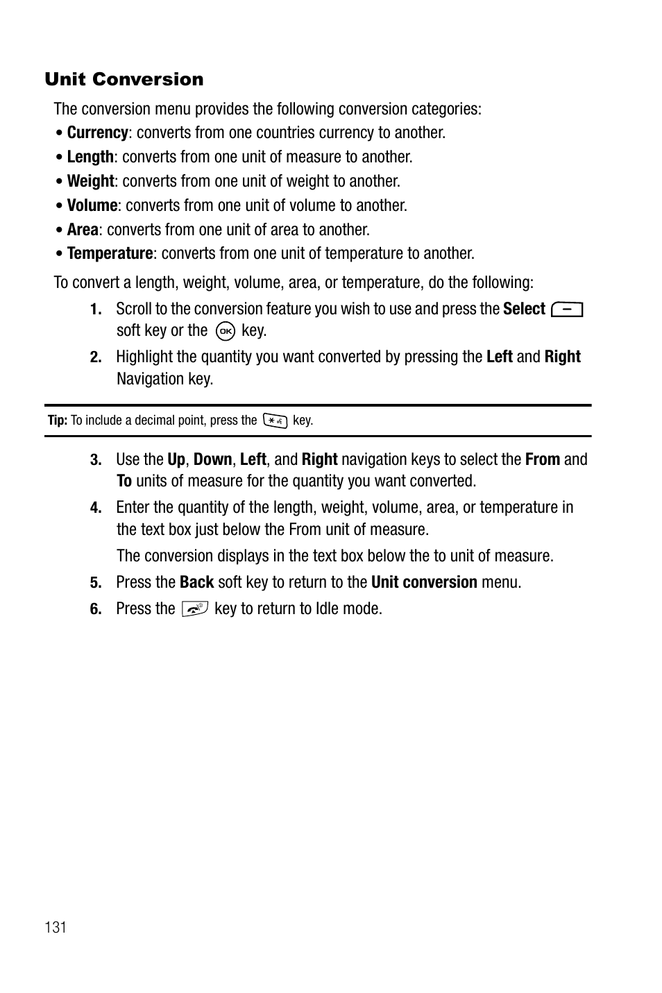 Unit conversion | Samsung SGH-T819CNATMB User Manual | Page 134 / 186