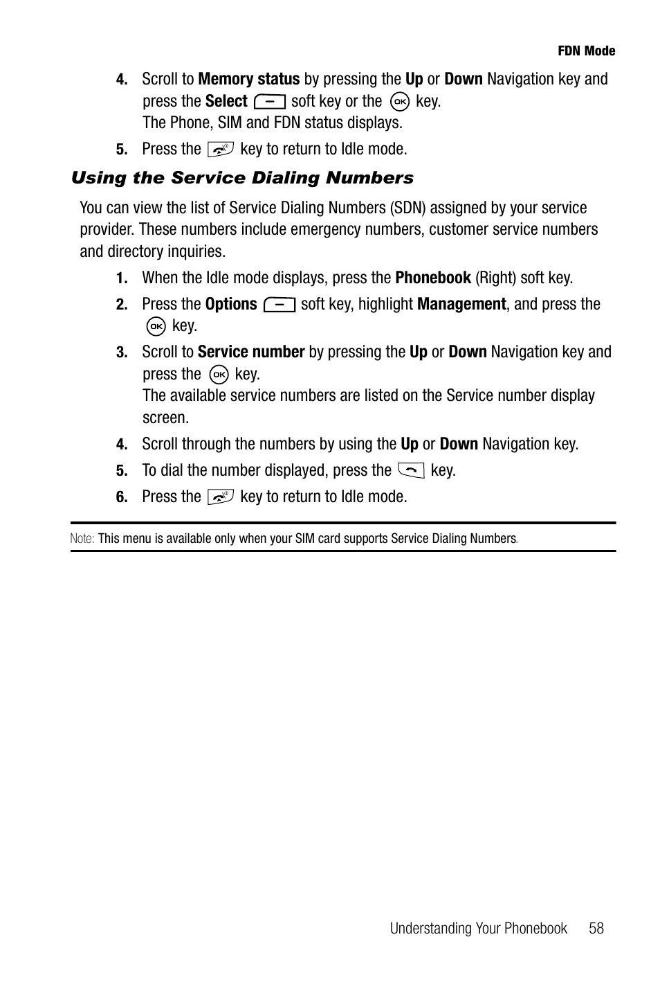 Using the service dialing numbers | Samsung SGH-T819CNATMB User Manual | Page 61 / 186