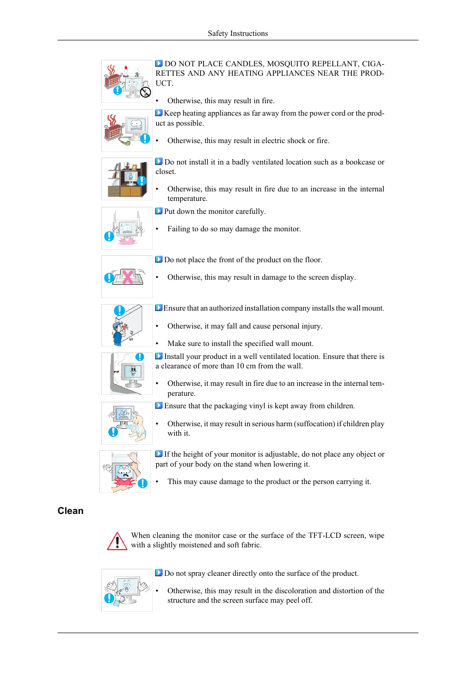 Clean | Samsung LS26TWHSUV-ZA User Manual | Page 4 / 69