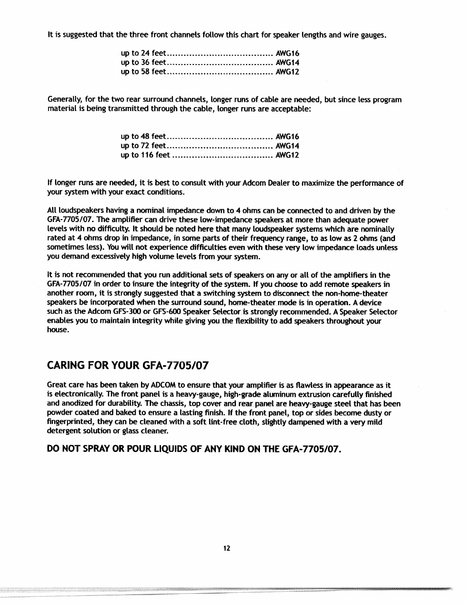 Adcom S.A.F.E GFA-7707 User Manual | Page 11 / 14