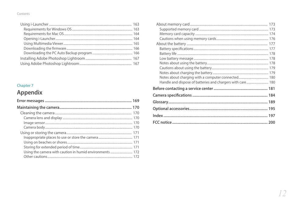 Appendix | Samsung EV-NX300MBSTUS User Manual | Page 13 / 203