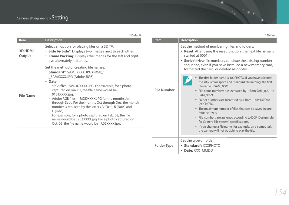 Setting | Samsung EV-NX300MBSTUS User Manual | Page 155 / 203