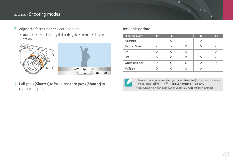 Shooting modes | Samsung EV-NX300MBSTUS User Manual | Page 64 / 203