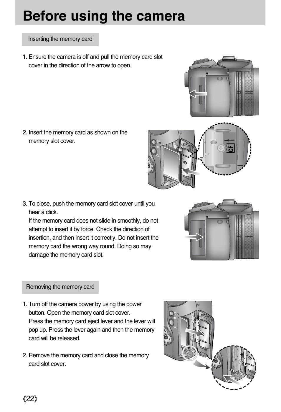 Before using the camera | Samsung EC-PR815BBA-US User Manual | Page 22 / 164