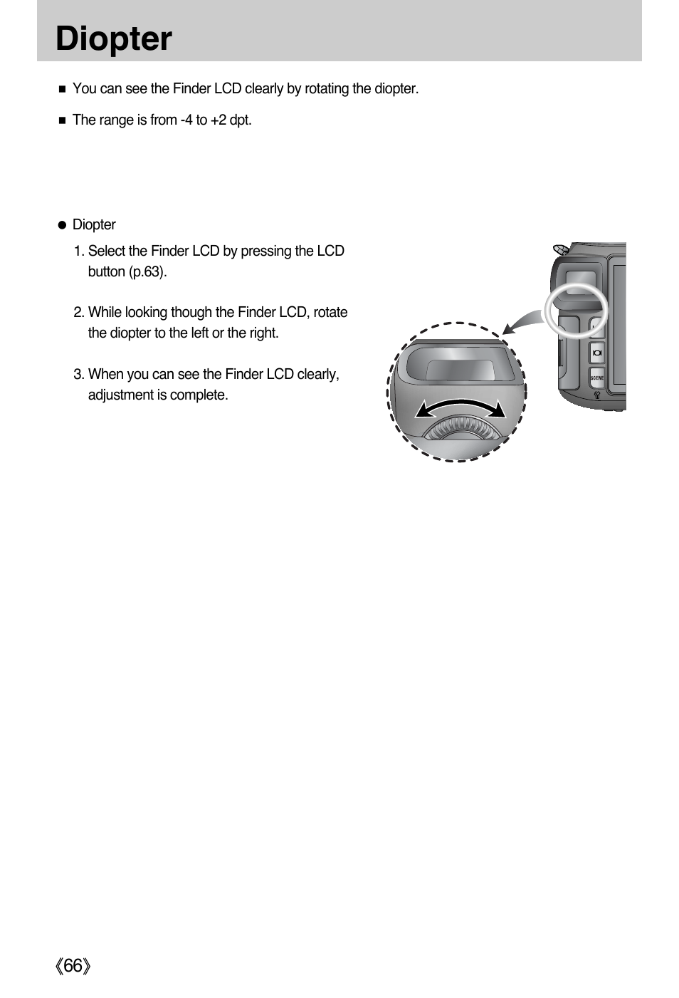 Diopter | Samsung EC-PR815BBA-US User Manual | Page 66 / 164