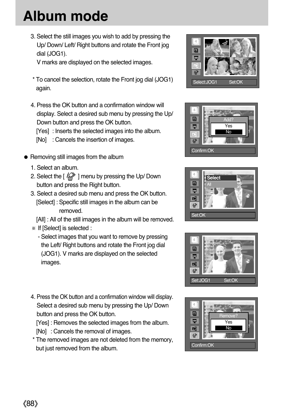 Album mode, Ŝ88ş | Samsung EC-PR815BBA-US User Manual | Page 88 / 164