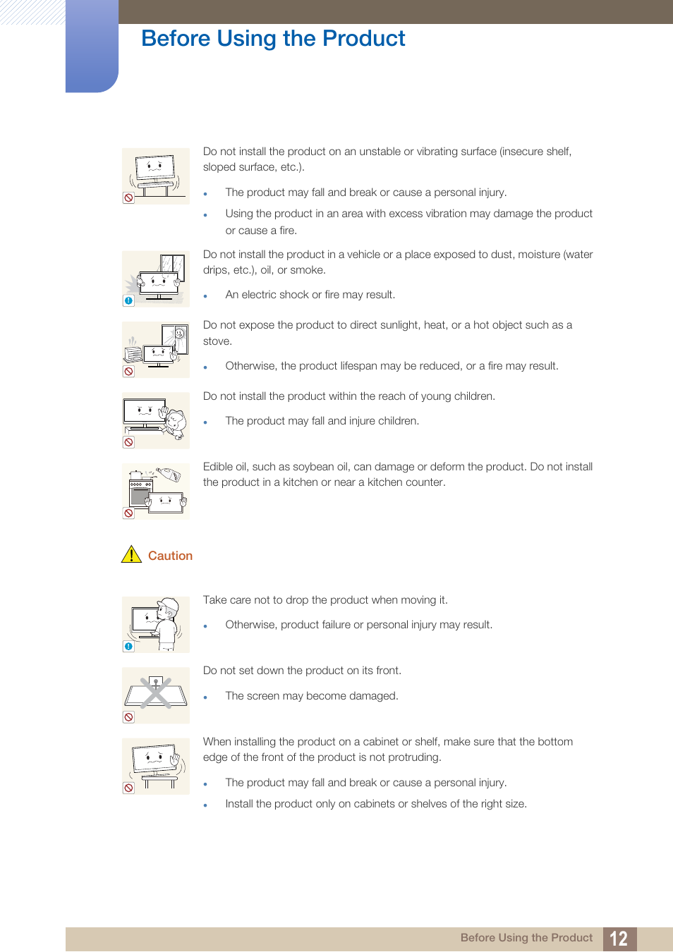 Before using the product | Samsung LS24B150BL-ZA User Manual | Page 12 / 85