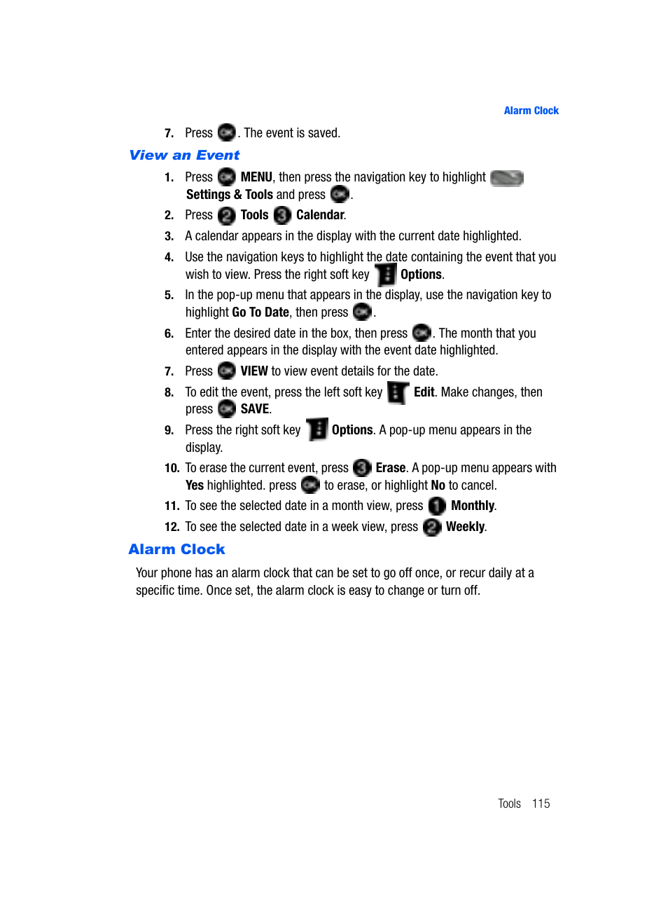 Alarm clock | Samsung SCH-U620ZKAVZW User Manual | Page 115 / 150