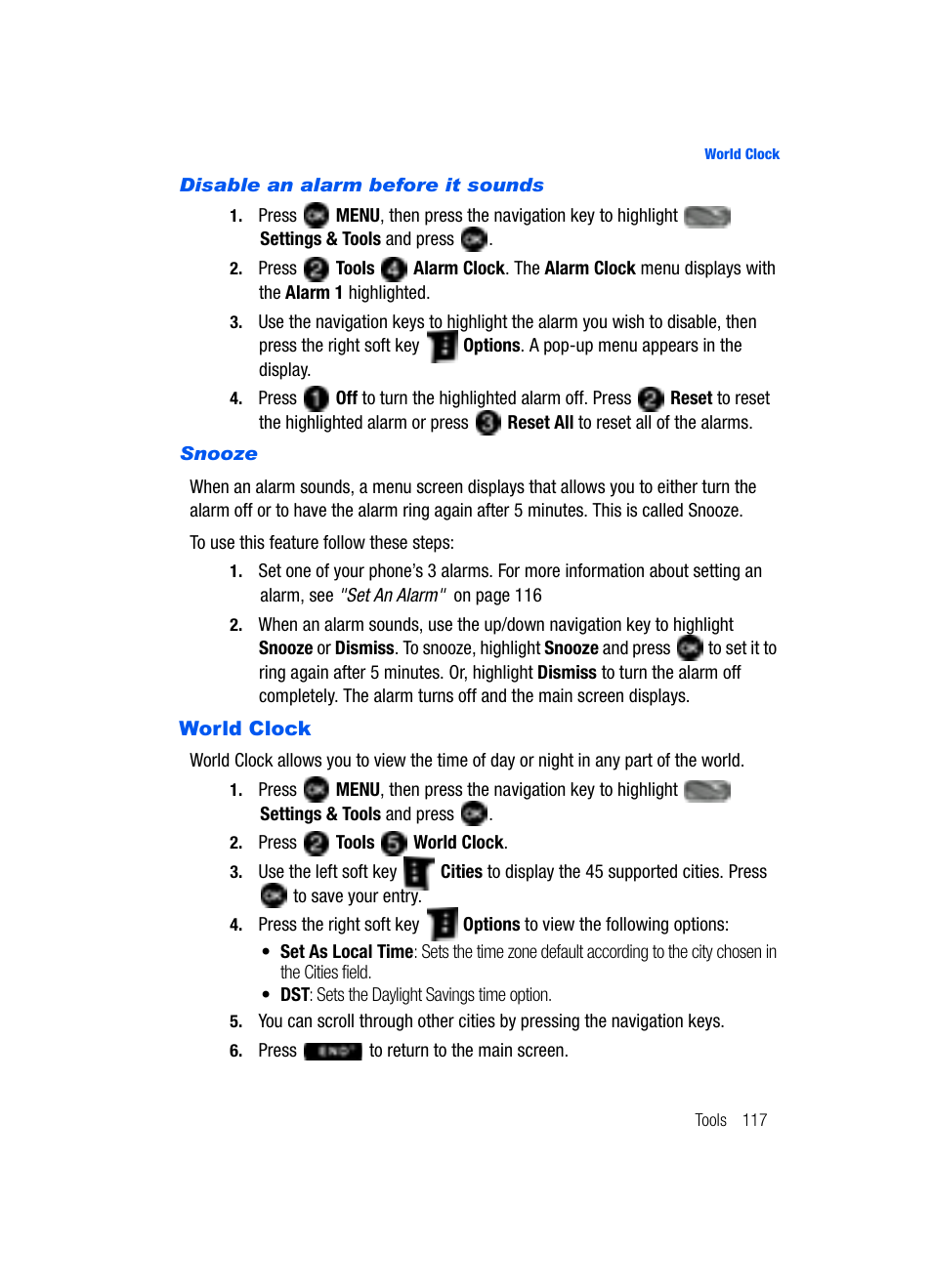 World clock | Samsung SCH-U620ZKAVZW User Manual | Page 117 / 150