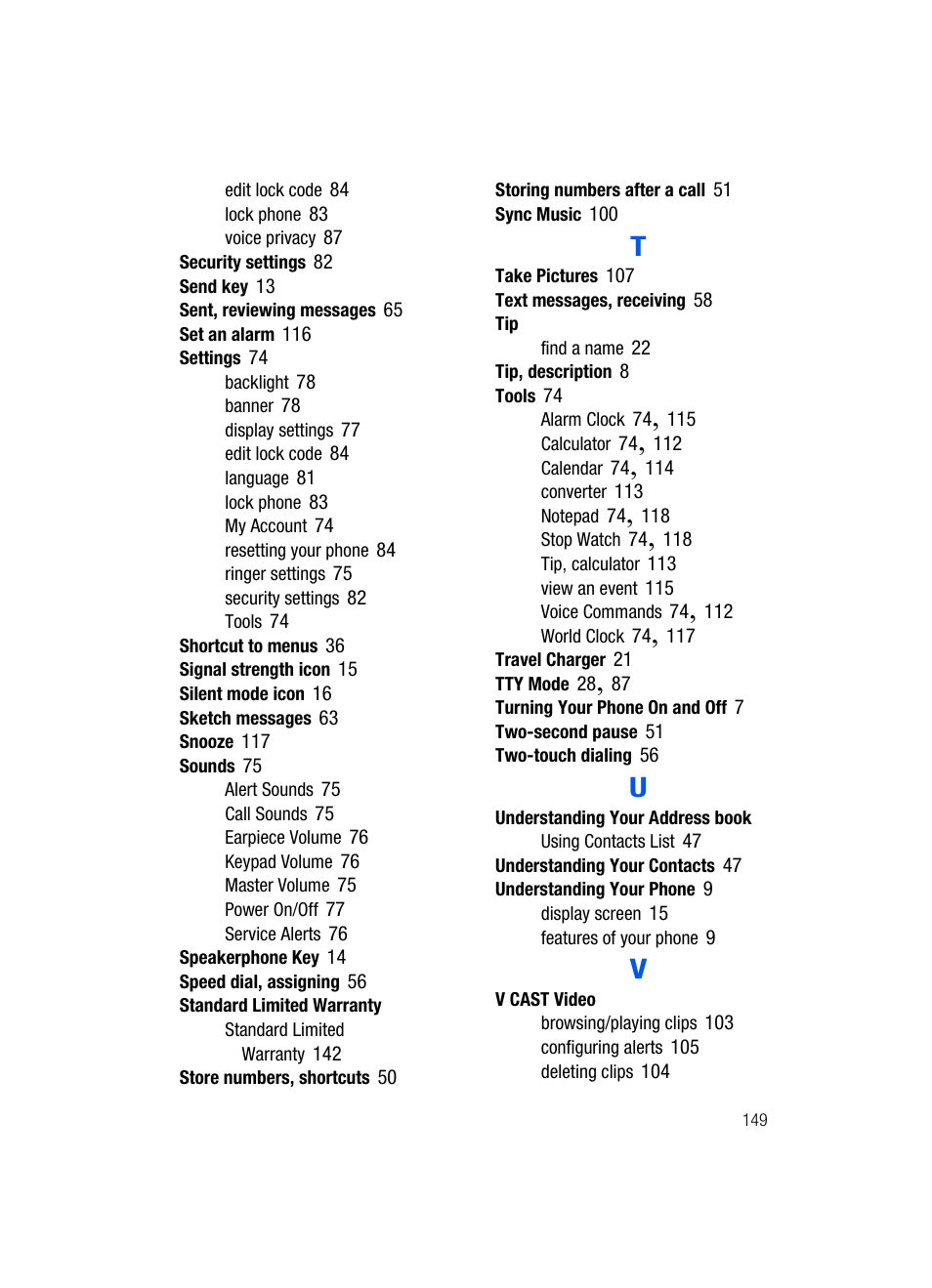 Samsung SCH-U620ZKAVZW User Manual | Page 149 / 150