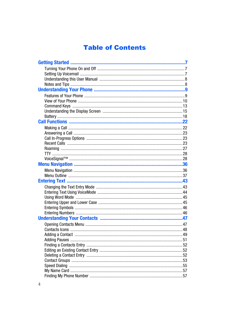 Samsung SCH-U620ZKAVZW User Manual | Page 4 / 150