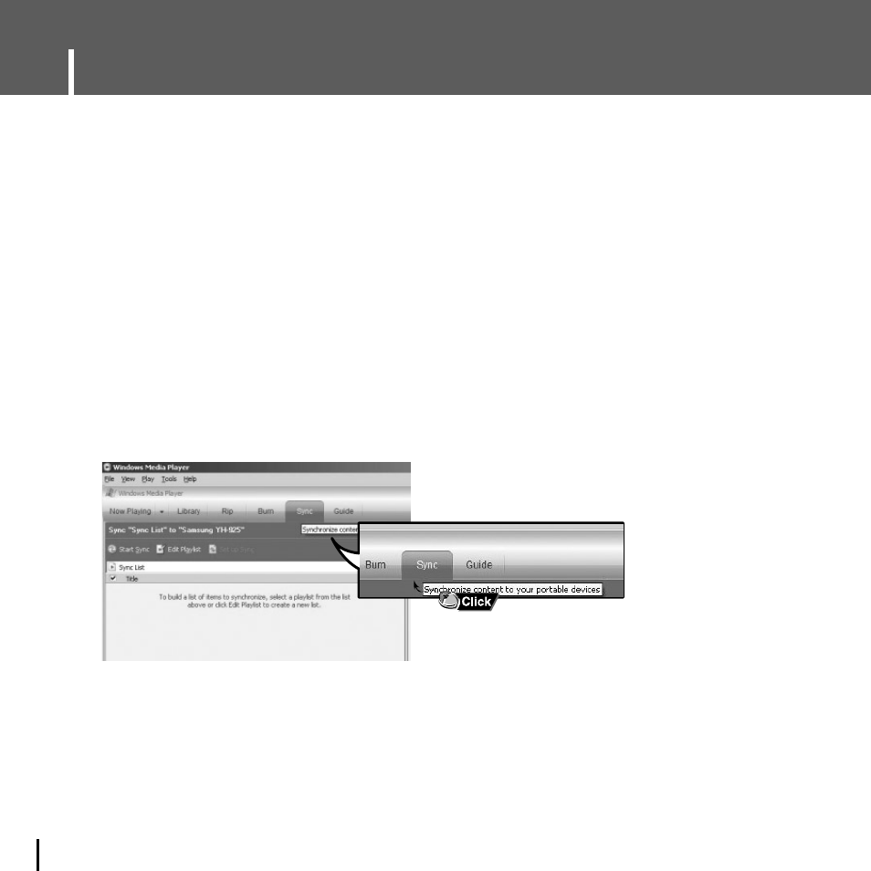 Using windows media player 10, Downloading music files, Idownloading music files | Samsung YH-J70JLB-XAC User Manual | Page 16 / 76